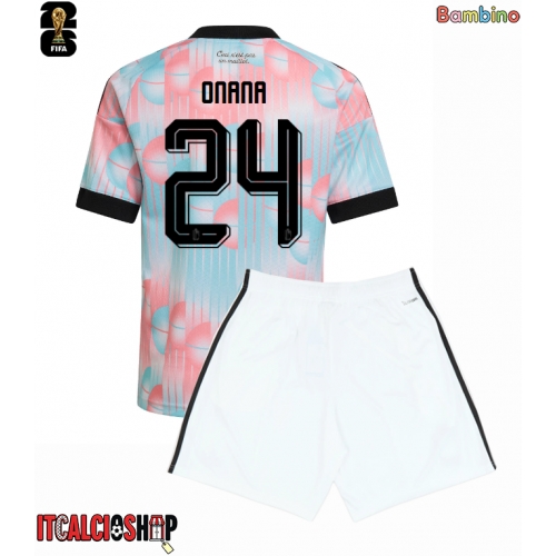 Belgio Amadou Onana #24 Seconda Maglia Bambino Mondiali 2026 Manica Corta (+ Pantaloni corti)